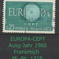 Europa-Gemeinschaftsausgaben (CEPT) Jahr 1960 - Frankreich Mi. Nr. 1318 o <