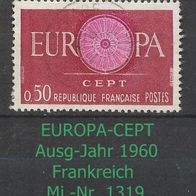 Europa-Gemeinschaftsausgaben (CEPT) Jahr 1960 - Frankreich Mi. Nr. 1319 o <