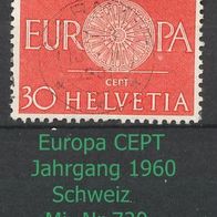 Europa-Gemeinschaftsausgaben (CEPT) Jahr 1960 - Schweiz Mi. Nr. 720 o <