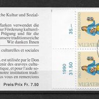 009) Schweiz 1990 Pro Patria MH 0-87 mit 10 mal Mi. Nr. 1418 gestempelt
