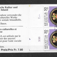 011) Schweiz 1992 Pro Patria MH 0-92 mit 10 mal Mi. Nr. 1470 gestempelt