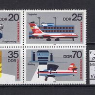 DDR 1980 25 Jahre Interflug Viererblock MiNr. 2516 - 2519 postfrisch