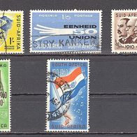 Südafrika, 1960, 1961, Union, 5 Briefm., gest.