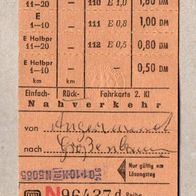 u20) BRD - Pappfahrkarten - Angermund - Großenbaum