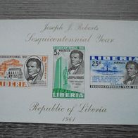 Liberia Block 21 * * - 150. Geb. Präsident J. Roberts 1961