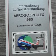 DDR Block 59 * * - 25 Jahre Interflug Aerosozphilex Flugzeuge 1980