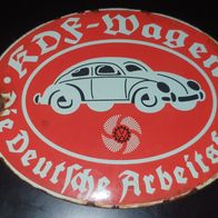 Volkswagen Emailleschild, KdF Wagen. Deutsche Arbeitsfront