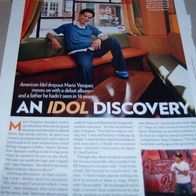 Mario Vazquez American Idol Full Page Article Clippings Bericht