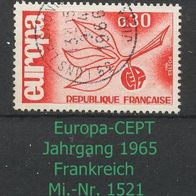 Europa-Gemeinschaftsausgaben (CEPT) Jahr 1965 - Frankreich Mi. Nr. 1521 o <