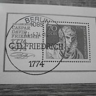 DDR Block 40 ESST - 200. Geb. Caspar David Friedrich Gemälde 1973