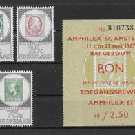 01) Niederlande 1967 Briefmarken Mi. Nr. 880/82 kpl. Satz postfrisch