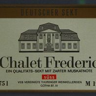 altes DDR Etikett - Chalet Frederic - Deutscher Sekt - VEB Weinkellerei Gotha