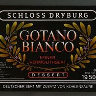 altes DDR Etikett - Gotano Bianco - Feiner Vermouthsekt - VEB Weinkellerei Gotha