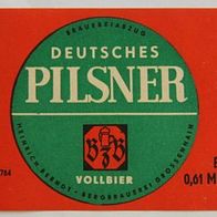 altes DDR Bier Etikett - Bergbrauerei Grossenhain - Heinr. Berndt - Deutsches Pilsner