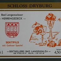 altes DDR Etikett - Bad Langensalza´er Herrengedeck - Sekt-Pils Gothaer Spezial