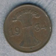 1 Reichspfennig 1934 A