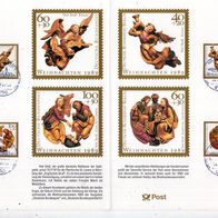 BRD / Bund 1989 Weihnachten Klappkarte mit MiNr. 1442 - 1443 gestempelt