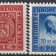 Norwegen Michel 274 - 275 Postfrisch * * - Gründung des Europäischen Postvereins