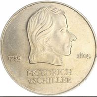 Münze 20 DDR Mark, 1972, Friedrich von Schiller, guter Zustand