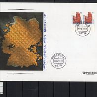 BRD / Bund 1993 Einführung fünfstellige Postleitzahlen Beleg mit Paar MiNr. 1469 u ge