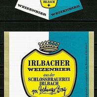 ALT ! Bieretikett Sonderausgabe Brauerei Aldersbach für Schlossbrauerei Irlbach