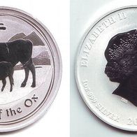 Australien Silber 1 Dollar 2009 Chinesisches Jahr des Büffel/ Ox, Lunar-Serie