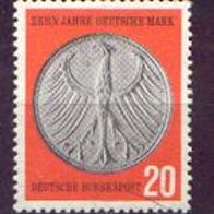 Bund 1958 Mi.291 Postfrisch 10 Jahre Deutsche Mark