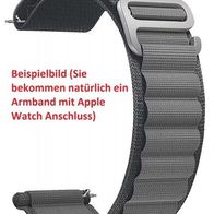 Alpine Loop Nylon Armband für Apple Watch alle Serien Ultra, 42, 44, 45, 49 mm Hellgr