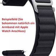 Alpine Loop Nylon Armband für Apple Watch alle Serien 38, 40, 41 mm Schwarz