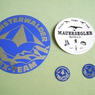 4x Aufkleber Drachenfliegen Drachflugsport "Mauersegler Berlin e.V." + Finsterwalder