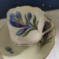 Meissner Porzellan Sachsen Tasse Mokkatasse Ziertasse bunte Blumen