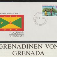 FDC Ersttagsbrief UNICEF Flaggen der Nationen Grenadinen von Grenada