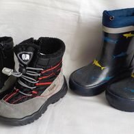 2 Paar Jungen-Schuhe Gr. 22-23 Elefanten Stiefel Tchibo Gummistiefel