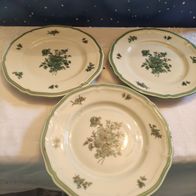 Rosenthal Selb Chippendale sechs Teller Zierteller Dessertteller grüne Blumen selten