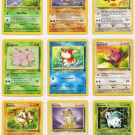 Pokemon-Serie "Dschungel" 15 Common-Karten Englisch, siehe Text + Bilder