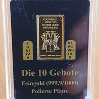 Goldmünze Goldbarren Kongo - Die zehn Gebote - 1/100 oz Gold .9999 - Das I. Gebot