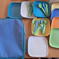 Tupperware: Picknick-Teller, Besteck und Rucksack