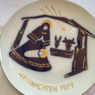 KPM Berlin Germany Weihnachtsteller 1979 Zierteller Wandteller blau weiß