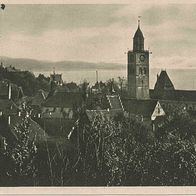 alte AK Überlingen Bodensee vor 1945, Blick über den Ort zum See