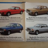 Prospekt Mazda 80er Jahre , sehr guter Zustand , klappbar