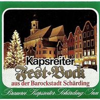 Bieretikett "Fest-Bock" (Weihnachten) Brauerei Kapsreiter † 2012 Schärding Österreich