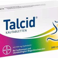 91 Stück TALCID Kautabletten Sodbrennen Magen Bayer Tabletten Magenbeschwerden Bayer