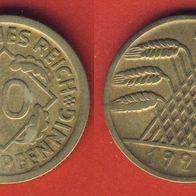 Weimarer Republik 10 Rentenpfennig 1924 D