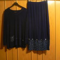 Damen-Shirt / Bluse XL + Rock L Citiknits Farbe: blau mit kleiner Tasche Neu