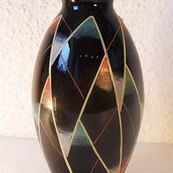 Schwarze Glas-Vase 50 / 60er J.