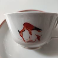 Meissner Porzellan Sachsen Tasse Kaffeetasse Ziertasse Vogel Malerei Prof. Börner Rar