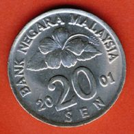 Malaysia 20 Sen 2001