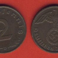 Deutsches Reich 2 Reichspfennig 1938 D