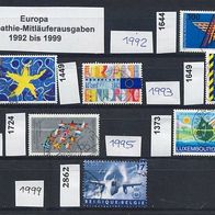 Europa-Ausgaben Sympathie-Mitläufer-Ausgaben Jahre 1992 bis 1999 (Auszug) o <