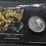 1oz Silber 999 - Neuseeland Kiwi 2012 - Blister